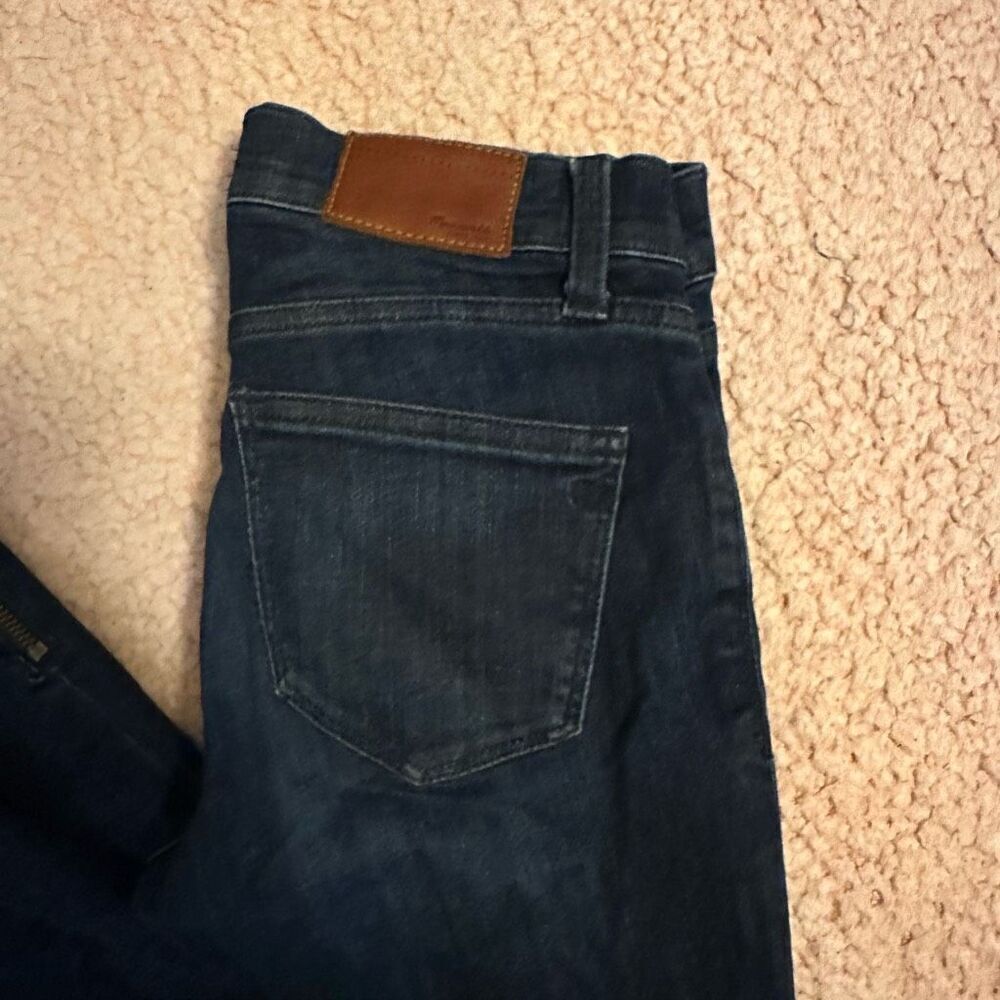 Madewell dark wash skinny skinny zipper ankle jean 25 - Picture 11 of 12